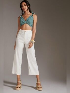 Colette Crop Linen blend Pants by Maeve